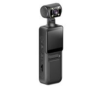 Caméra corporelle 4K - Petite caméra portable portable - Lentille rotative à 180 degrés - Pour le sport, l'action en plein air, l'enregistrement vidéo de poche portable