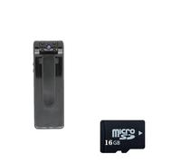 Caméra corporelle B19 HD 1080P Mini caméra portable enregistreur vidéo numérique caméra de corps caméra Night Vision Enregistreur miniature DVR Caméscope(B-With 16GB TF Card)