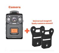 Caméra corporelle, Caméra de Police GPS HD 1512P, caméra portée sur le corps avec batterie 3500mAh, DVR étanche avec bouton d'enregistrement avant d'enregistrement Audio(32GB,Cam and Magnet Mount)