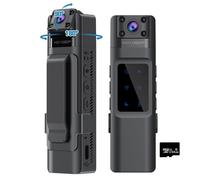 Caméra corporelle de police 1080P Enregistreur audio vidéo Caméscope DVR à vision nocturne - Caméra corporelle avec carte TF 64G