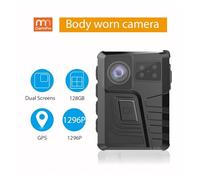 Caméra corporelle, M852 Mini enregistreur vidéo caméra corporelle de Police caméra d'enregistrement bidirectionnelle avec fonction d'alarme d'urgence(128GB)