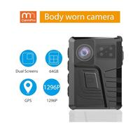 Caméra corporelle, M852 Mini enregistreur vidéo caméra corporelle de Police caméra d'enregistrement bidirectionnelle avec fonction d'alarme d'urgence(64GB)