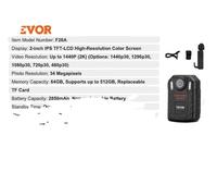 Caméra corporelle VEVOR, vidéo 1440P, photos 34MP, longue durée de vie de la batterie , 2850mAh 64GB
