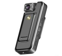 Caméra corporelle WiFi 5K avec objectif rotatif à 180° - Portable pour mini caméra pour vision nocturne et enregistrement en boucle - Caméra de sécurité de poche pour la randonnée 96 x 21 x 40 mm (2K)