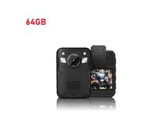 Caméra corporelle, YSW-Q5 1440P HD infrarouge numérique Bodycam Surveillance enregistreur vidéo de sécurité Mini moniteur caméra corporelle sans fil,Détection de mouvement(64GB)