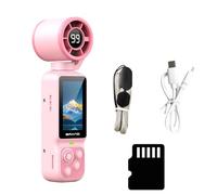 Caméra d ' action 1080P, WITH 64G MEMORY CARD, A WITH 64G MEMORY CARD | Caméra Vlogging avec objectif rotatif à 180 degrés, écran de 1, 97 pouces, ventilateur de refroidissement pour le