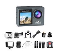 Caméra d’action WiFi anti-tremblement 5K 30fps, double écran, grand angle 170