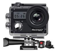 Caméra d'action 4K AKASO 20 MP - Avec stabilisation d'image - Zoom accéléré - 30 m - Avec télécommande - 2 batteries et kit d'accessoires Noir G