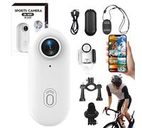 Caméra d'action, 4K UHD Sports Action Cam, montage n'importe où, avec clip magnétique, étui étanche et support, pour cyclisme, plongée, voyage, pêche (blanc, 64 G)