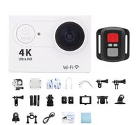 Caméra d'action 4K Ultra HD 1080P/30fps WiFi 2.0quot; 170D caméras d'enregistrement vidéo sous-marines étanches pour casque Cam Go Sports Pro, White-Telecontrol- No Card
