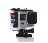 Caméra d'action, 4k Ultra HD Caméra d'action Double LCD WiFi 1 6MP 170D 30m Étanche Professionnel Sport Dv Caméra vidéo de Casque avec télécommande(Option3,Silver)