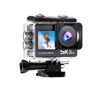 Caméra d'action 5K 4K 60FPS EIS WiFi, Double Écran 170D, Tactile 2.0 Pouces, Étanche 30M, De Sport avec Télécommande Haute RéSolution(32GB Card)