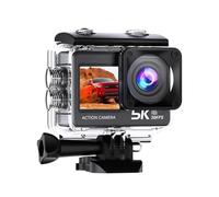Caméra d'action 5K 4K 60FPS WiFi Anti-secousse, Double Écran, Grand Angle 170 °, Étanche 30m, Caméra De Sport avec Télécommande Facile à Utiliser(128G)