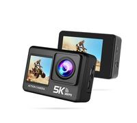 Caméra d'action 5K 4K60FPS, écran Tactile 2.0 Pouces, Wi-FI, Grand Angle 170 °, Casque étanche 30M, Enregistrement vidéo, caméras de Sport(with 128G Card)