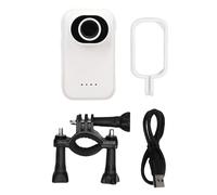 Caméra d'action au Pouce 2K HD Objectif Grand Angle 120 ° Caméra de Sport à écran de 1,47 Pouces avec Pince arrière réglable à 360 ° Support de Cyclisme pour Montage sur Guidon de (Blanche)