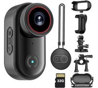 Caméra d'action avec pouce 4K, caméra POV portable avec carte de 32 Go, enregistrement mains libres, enregistrement POV, caméra pour casque pour la pêche, la randonnée, le cyclisme, la moto