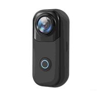 Caméra d'action avec pouce 4K, mains libres compacte IP65 étanche câble de charge de type C pour voyage aventure (noir)