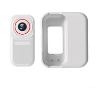 Caméra d'action compacte avec étui de charge magnétique, écran HD de 1,47", 12 MP, ABS robuste, enregistrements en première personne pour vlogging et animaux domestiques, noir (blanc)