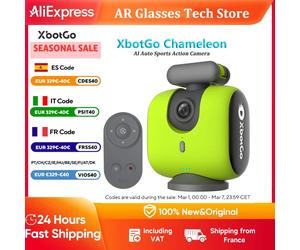 Caméra d'action de sport automatique XbotGo Chameleon AI - Caméra de football 4K 60FPS et caméra de suivi de basket-ball pour les sports d'équipe Lemon Green