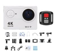 Caméra d'action extérieure Ultra HD 4K/30fps d'origine WiFi 2.0 Caméra de sport télécommandée 1080P Caméra de casque étanche sous-marine, Silvery-Telecontrol- No Card