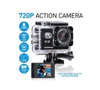 Grundig Caméra Vlog Sport 720P - Caméra Résistant à l'Eau - Caméra Embarquée 100° - Noir