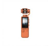 Caméra d'action HD compacte 32 Go pour caméscope avec mise au point automatique pour voyage, vlogging, sports de plein air, noir (orange)