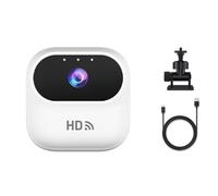 Caméra d'action HD WiFi avec design compact de 4,6 cm et boîtier en ABS, surveillance portable pour animaux de compagnie et vélo avec diffusion en temps réel sur smartphone, blanc
