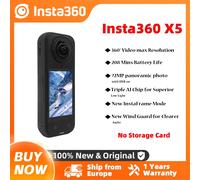 Insta360 X5 - Standard Bundle - 360° caméra de poche - 8K / 30 pi/s - 72 MP - Bluetooth, Wi-Fi jusqu'à 15 m - noir