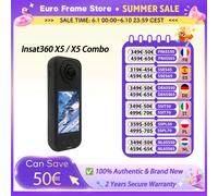 Caméra d'action Insta360 X5, nouvelle version 8K 30fps, objectifs interchangeables, triple puce IA, performance supérieure en basse lumière, autonomie de 185 minutes, Insta 360 X5 X5 Essentials Bundle