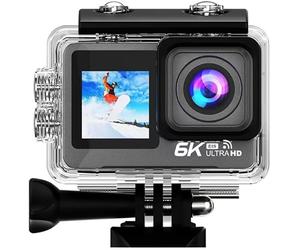 Caméra d'action Lipa AT-M82TR 6K IPS Wifi - Caméra d'action étanche - Vision nocturne - Capteur Sony IMX - 21 accessoires - Résolution 6K