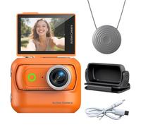 Caméra d'action panoramique compacte anti-secousses WiFi Mini caméra de sport 2 pouces avec sangle de cou magnétique pour prise de vue à la première personne