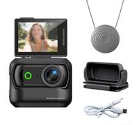 Caméra d'action panoramique légère avec fonction anti-tremblement intégrée et support WiFi, base magnétique amovible pour capturer des séquences fluides pendant que vous faites du vélo en noir