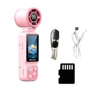 Caméra d'action portable 1080p avec écran de 5 cm avec ventilateur de refroidissement pour cyclisme, voyage, sport