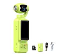 Caméra d'action portable 1080p avec objectif rotatif et avant, vert