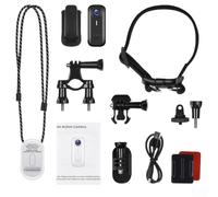 Caméra d'action pouce 2K pour propriétaires d'animaux domestiques, voyageurs et utilisateurs extérieurs avec vidéo 1080p 30 fps AVI sortie JPG images et capacité de la batterie 650 mAh (noir)