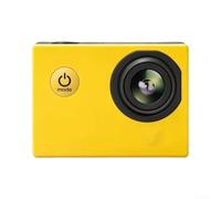 Caméra d'action WiFi compacte pour montage sur casque (jaune) | Vidéo 4K 30 fps, objectif large 170°, Wi-Fi intégré, boîtier étanche, prêt pour les aventures en plein air