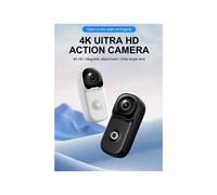 Caméra D'Action WiFi Ultra HD 4K avec Support Vélo, Dragonne, Etc. - Caméscope à Clip Dorsal pour Forces de L'Ordre en Extérieur - Noir