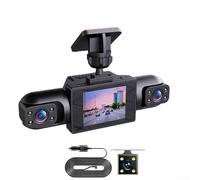 Caméra de bord avec objectif avant 4K UHD et double ou triple caméras latérales arrière 1080p offrant une couverture complète à 360 degrés autour du véhicule (quatre objectifs)