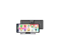 Caméra de Bord Caméra De Tableau Bord 8,1 Pouces 4K DVR sans Fil CarPlay Et Android Auto, Navigation GPS, Moniteur À Double Objectif, 5G, Wi-FI, BT, FM Dashcam Double caméra(4K DVR 10M Camera,32G)