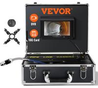 Caméra de canalisation VEVOR, 50 m, écran 7 pouces, caméra d'inspection de canalisations avec fonction DVR, caméra étanche IP68, 12 LED réglables, avec une carte SD de 16 Go