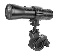 Caméra de Casque de Vélo de Moto, Caméra d'action Sportive HD 1080p avec Lampe de Poche, Caméra de Tableau de Bord de Moto étanche Grand Angle 120 ° avec Kit de Boussole à Support