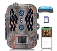 Caméra de Chasse 4G 36MP 4K Vidéo, Lithium 8000mAh, Camera de Chasse Vision Nocturne avec App Gratuite Carte SIM, Vidéo en Temps Réel, Détecteur de Movement, 940nm Infrarouge LEDs, IP66 Étanche