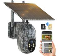 Camera de Chasse 4G LTE Solaire avec Carte SIM, Caméra de Chasse Connectée Telephone, Camera Chasse Vision Nocturne IR Exterieur Panoramique 360° Inclinaison 90° Audio Bidirectionnel IP66 Étanche