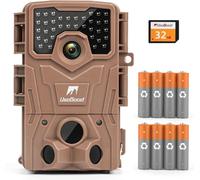 Camera de Chasse,4K HD Camera Chasse Infrarouge Vision Nocturne Animaux Piege Caméra Photographique avec 8 Batterie et Carte mémoire Suiveuse Exterieur étanche No Glow Invisible