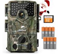 Camera de Chasse,4K HD Camera Chasse Infrarouge Vision Nocturne Animaux Piege Caméra Photographique avec 8 Batterie et Carte mémoire Suiveuse Exterieur Étanche No Glow Invisible