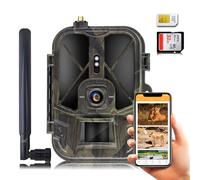 Caméra de chasse à vision nocturne 4G avec suivi et contrôle par application, batterie Li-ion 8000 mAh, 120° ° Caméra de surveillance sans fil Cloud Service Game Scout USA VERSION