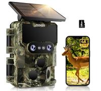 iZEEKER Caméra de Chasse WiFi Bluetooth 60MP 4K, Caméra Chasse Double Objectif avec Vision Nocturne Starlight, Vidéos H.264 Ultra HD Temps de Déclenchement 0,1s avec Carte SD 32Go et 4 Piles AA