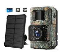 Caméra de Chasse + panneau solaire Batterie intégrée 2000MAH 48MP WiFi LED 850nm