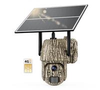 Caméra de Chasse Solaire 4G LTE Avec Carte SIM intégrée, Sans WiFi, détection de mouvement, Vision Nocturne Couleur 2K, Rotation PTZ 360°, Audio bidirectionnel, étanchéité IP65.