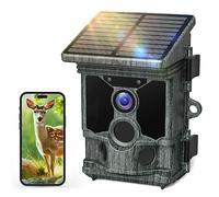 Caméra de Chasse Solaire 4K 46MP WiFi Bluetooth, Camera de Chasse Nocturne mit Activation de Mouvement, Camera Chasse Infrarouge Vitesse de Dclenchement de 0,1s Étanche IP66 pour Le Suivi de la Faune